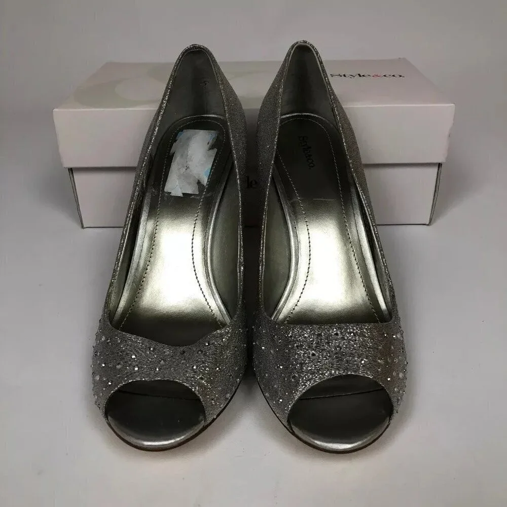 Style Co Monaee Pumps Silver 9.5M